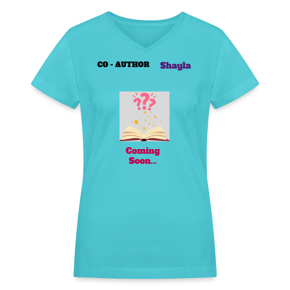 Shayla co-author V-Neck T-Shirt - aqua