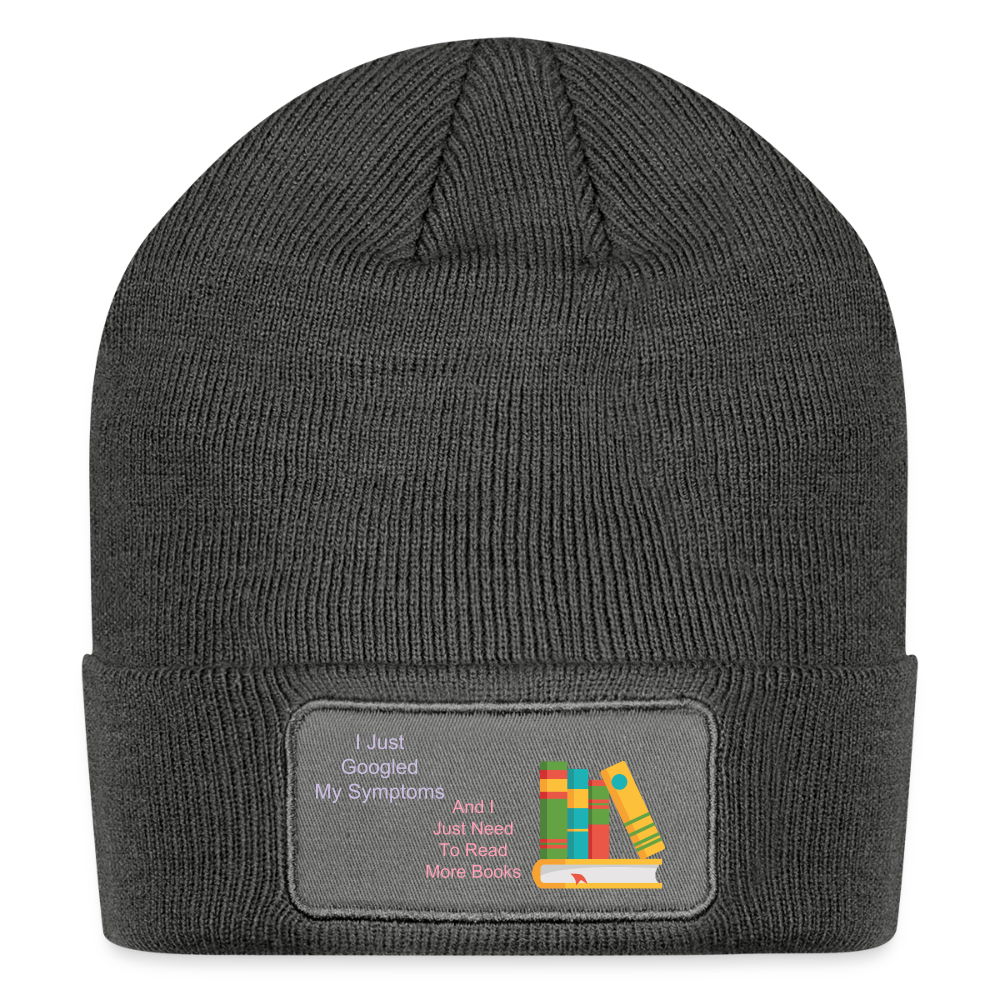 Patch Beanie - charcoal grey